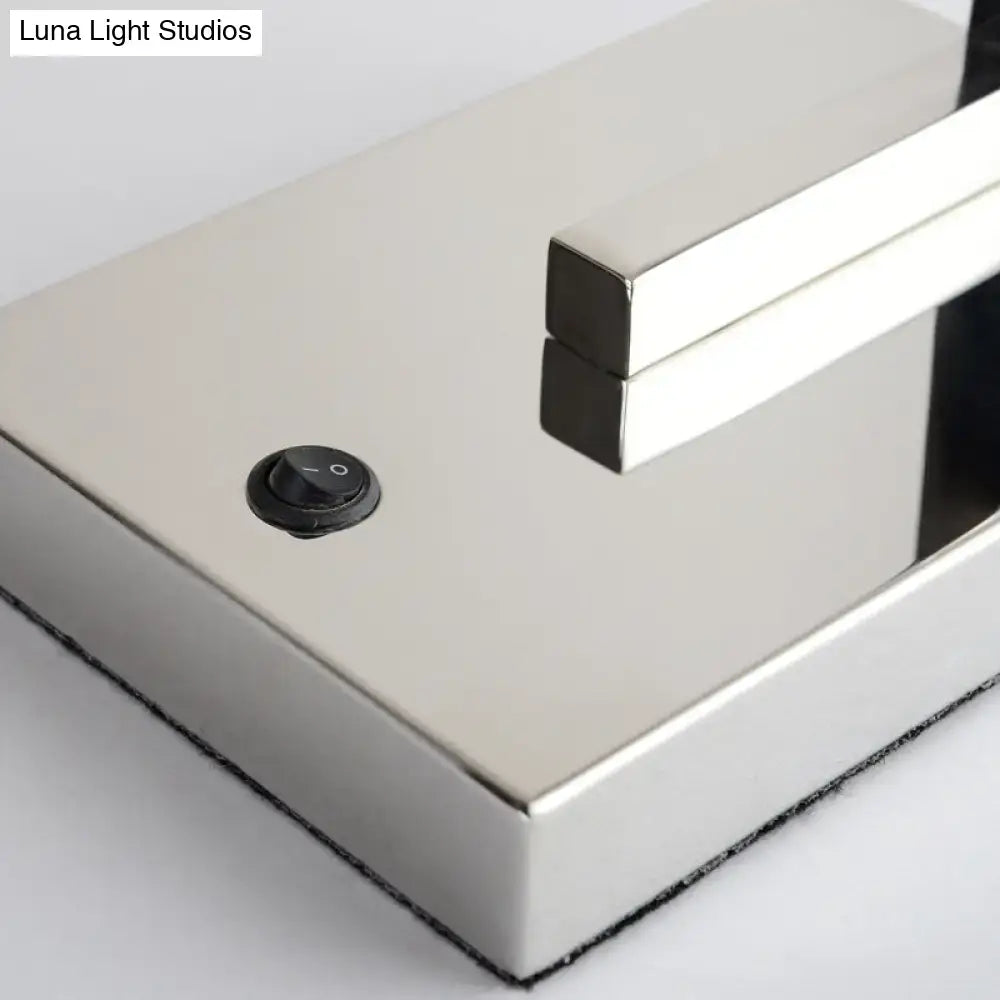 Modern chrome and beige fabric led wall sconce living room light