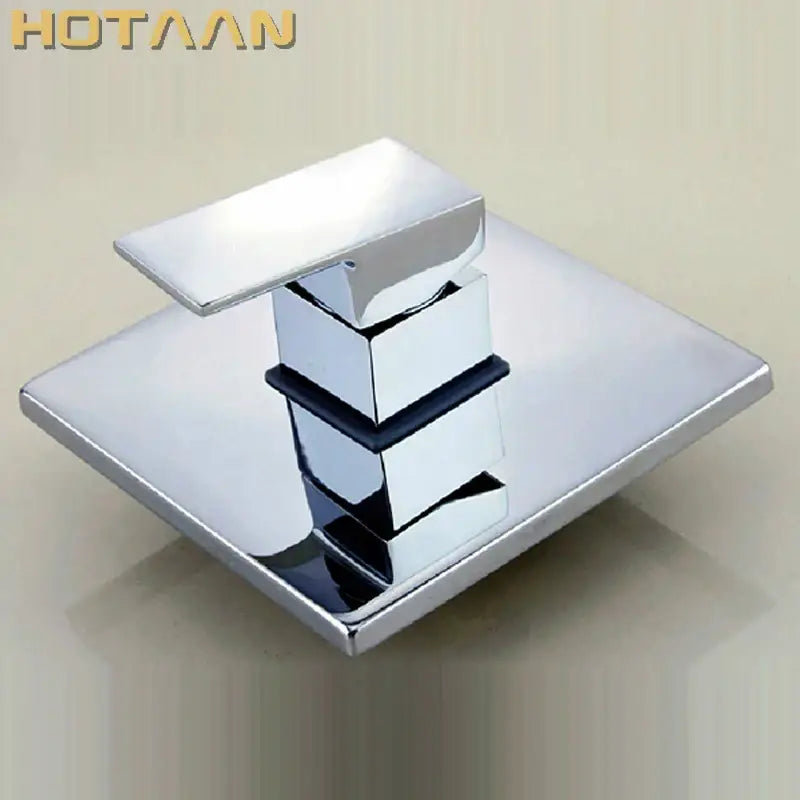Modern chrome and black square shower mixer valve bathroom faucet
