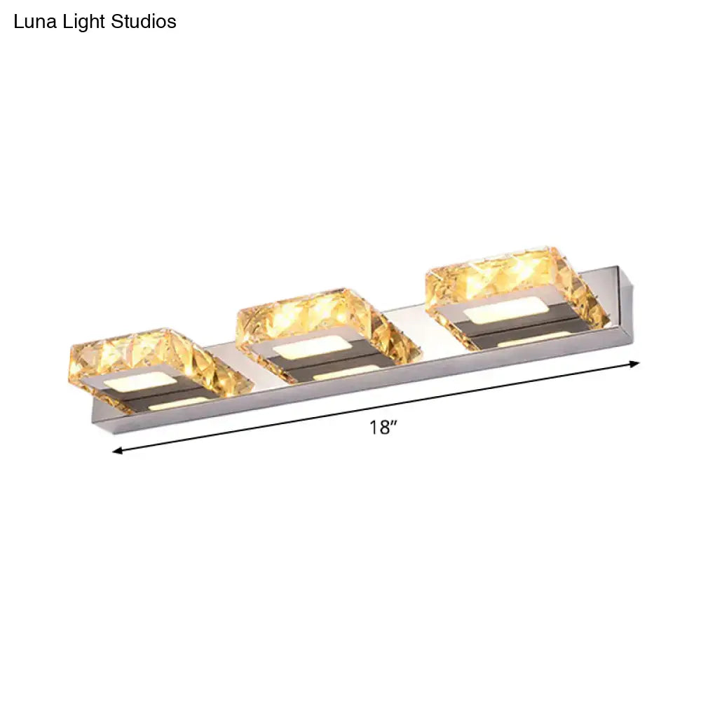 Modern chrome and gold crystal vanity sconce bathroom wall light