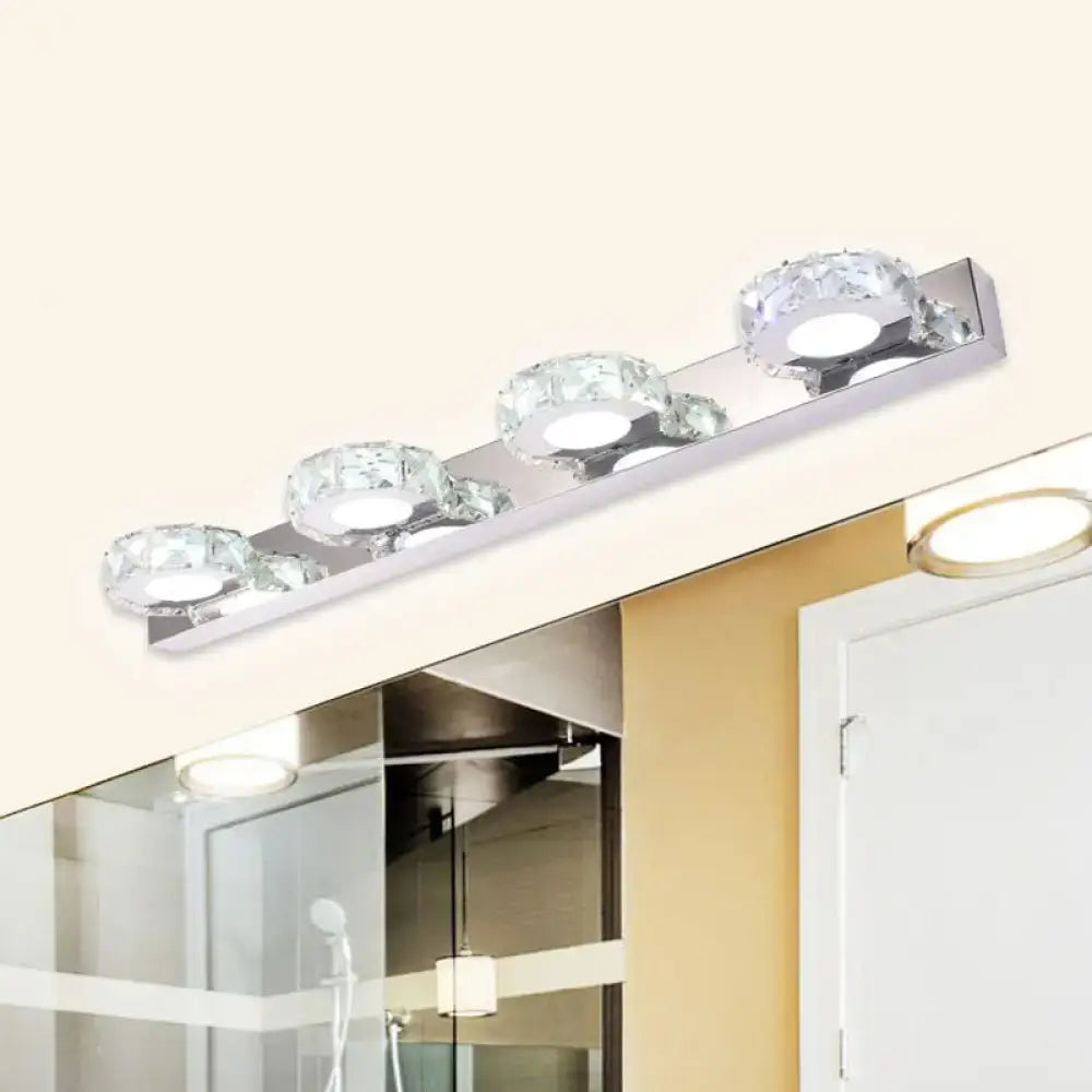 Modern chrome and gold crystal vanity sconce bathroom wall light