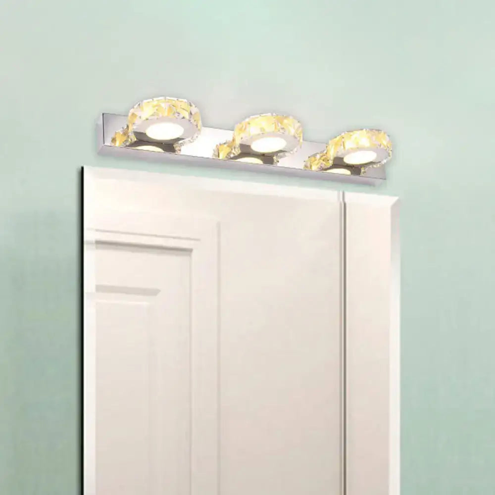 Modern chrome and gold crystal vanity sconce bathroom wall light