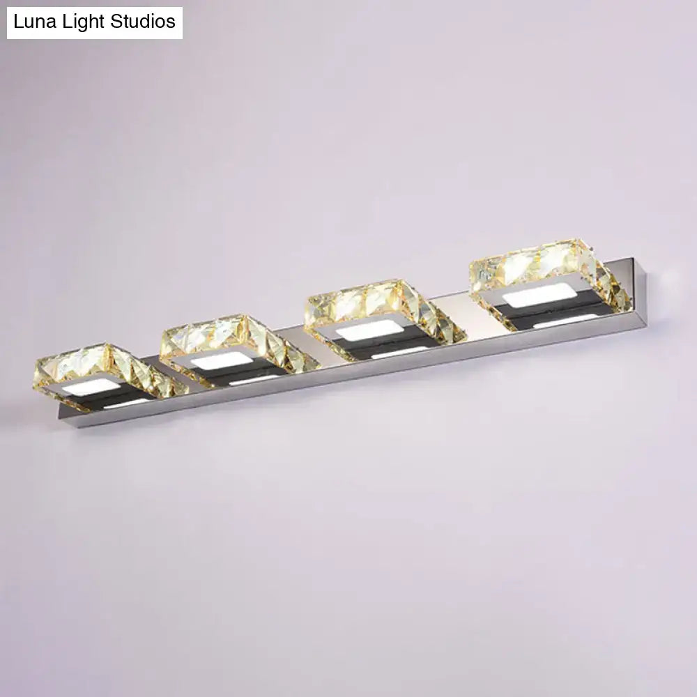 Modern chrome and gold crystal vanity sconce bathroom wall light