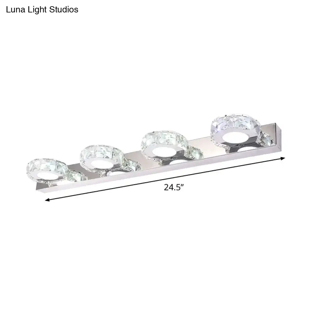 Modern chrome and gold crystal vanity sconce bathroom wall light