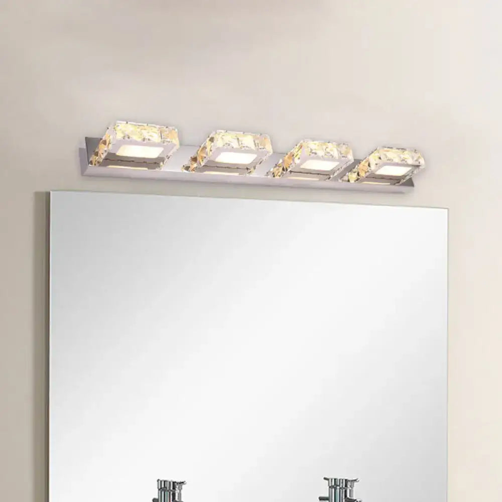 Modern chrome and gold crystal vanity sconce bathroom wall light