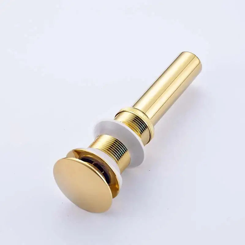 Modern chrome and gold pop up drain bathroom sink stopper