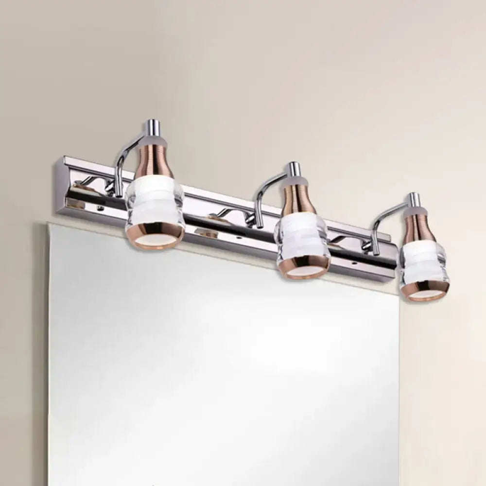 Modern chrome and rose gold vanity wall light bathroom fixture