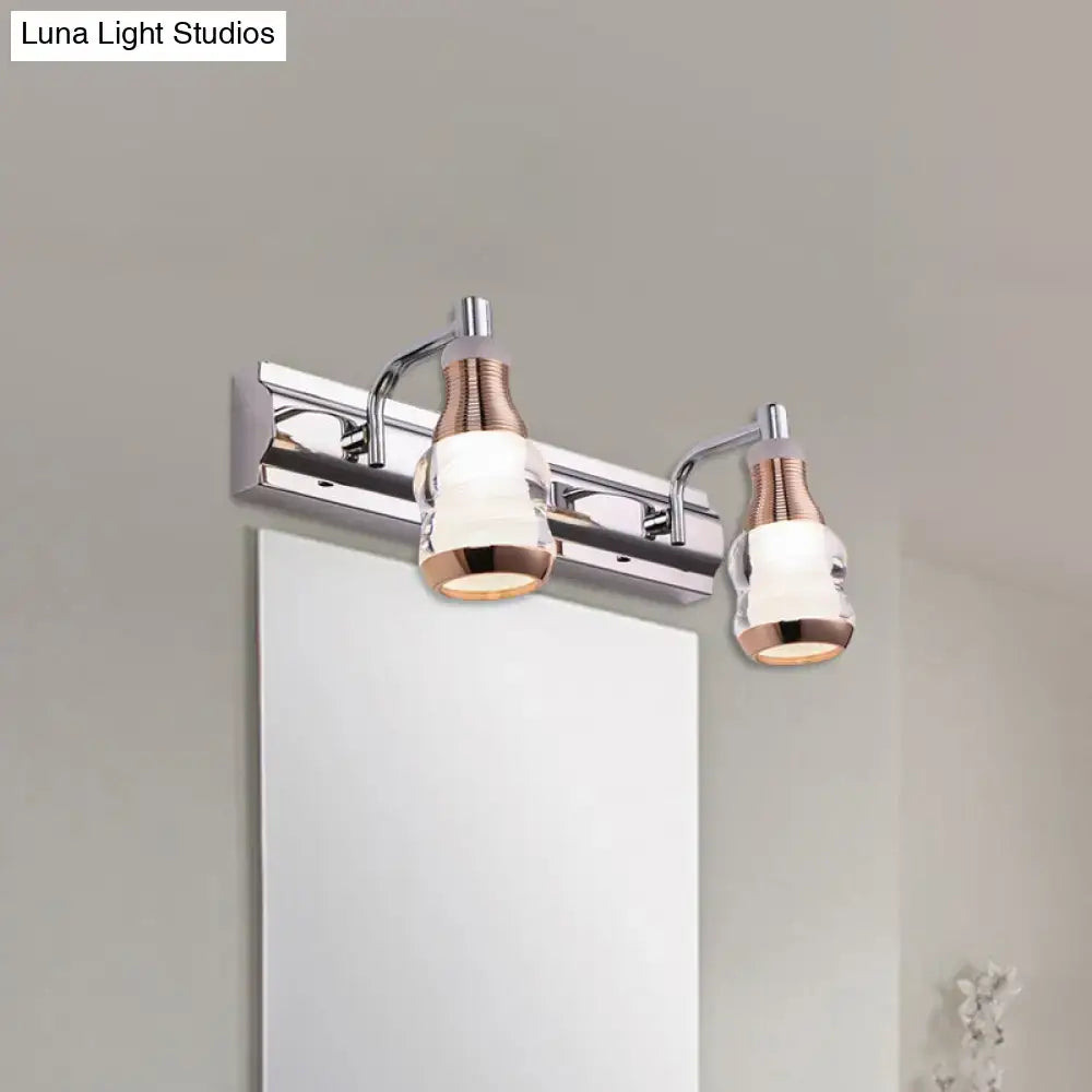 Modern chrome and rose gold vanity wall light bathroom fixture
