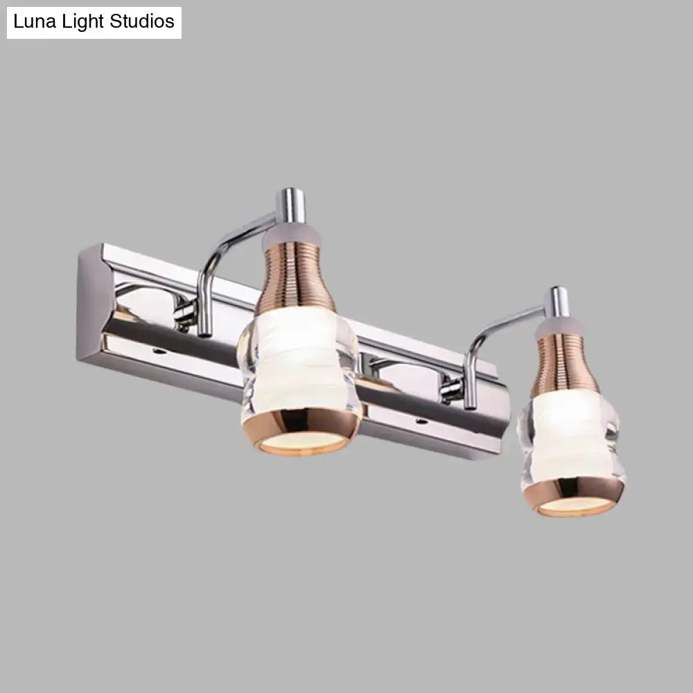 Modern chrome and rose gold vanity wall light bathroom fixture