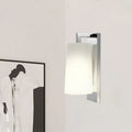 Modern chrome and white glass wall lamp bedroom sconce fixture