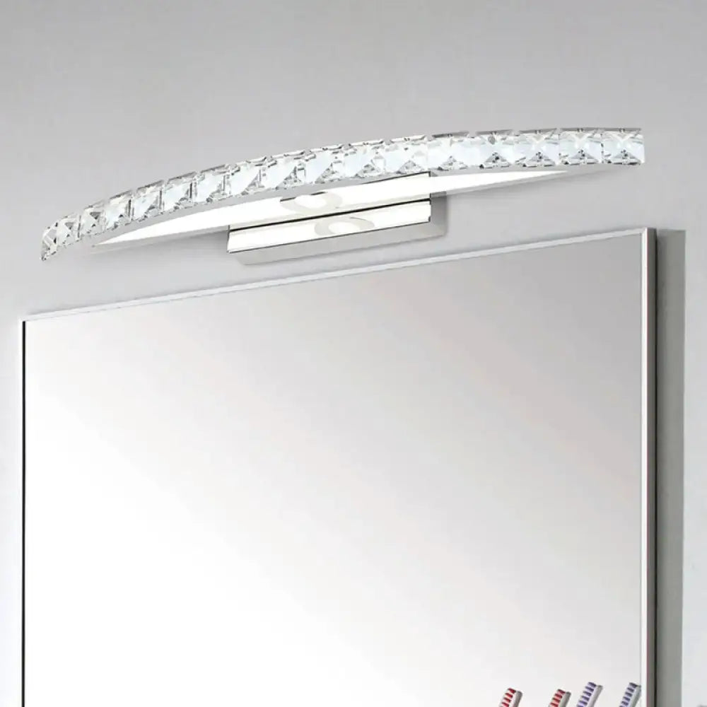 Modern chrome and wood led vanity light bathroom arched fixture