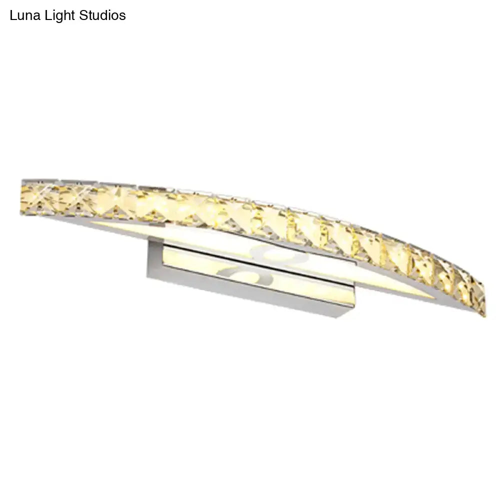 Modern chrome and wood led vanity light bathroom arched fixture