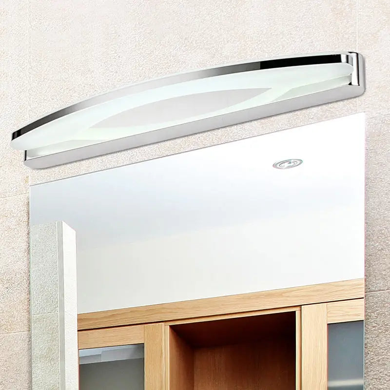Modern chrome arc led vanity light bathroom sconce acrylic diffuser