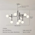 Modern chrome bauhaus glass hanging ceiling lamps for living room