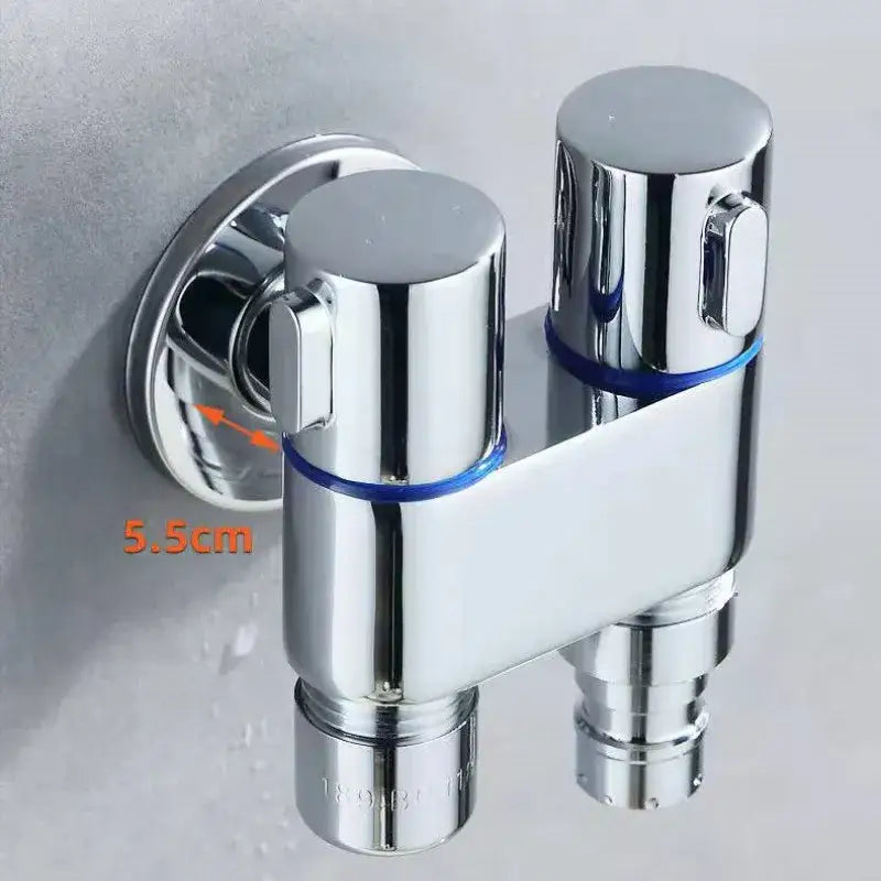 طقم خلاط بيديه كروم حديث بلمسات زرقاء للحمام
