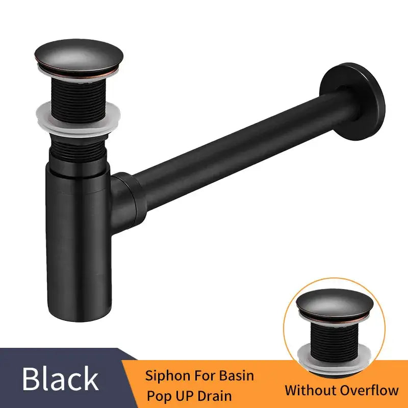 Modern chrome brass round bottle trap bathroom sink drain pipe