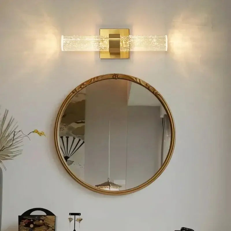 Modern chrome bubble crystal led wall lamp for bathroom living room