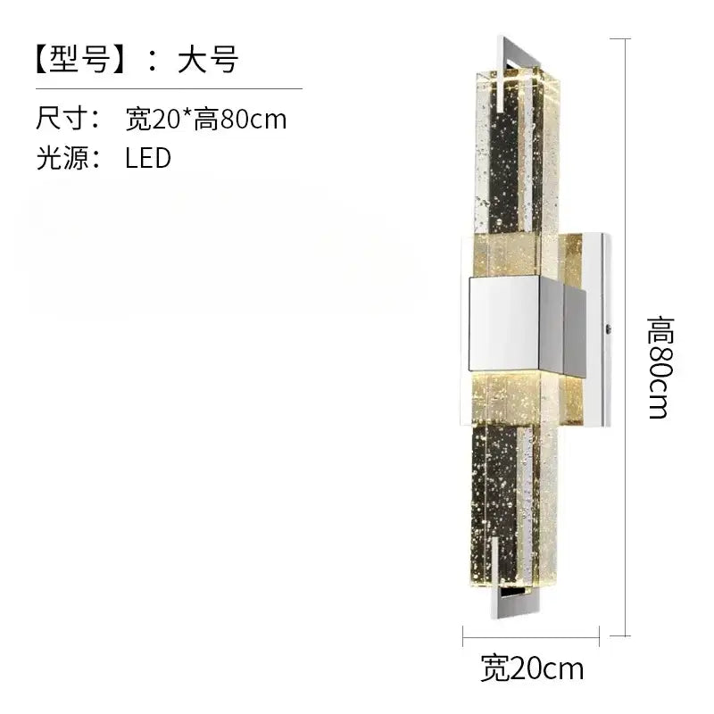 Modern chrome bubble crystal led wall lamp for bathroom living room