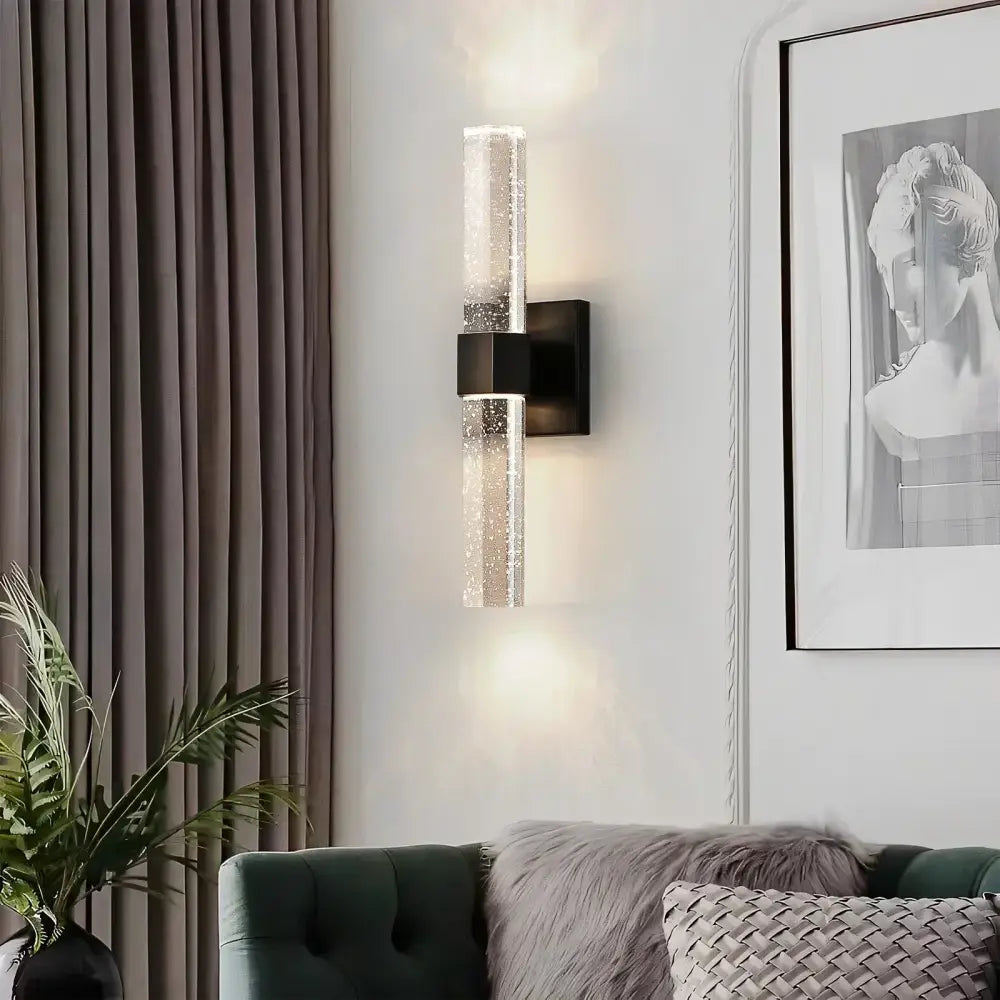Modern chrome bubble crystal led wall lamp for bathroom living room