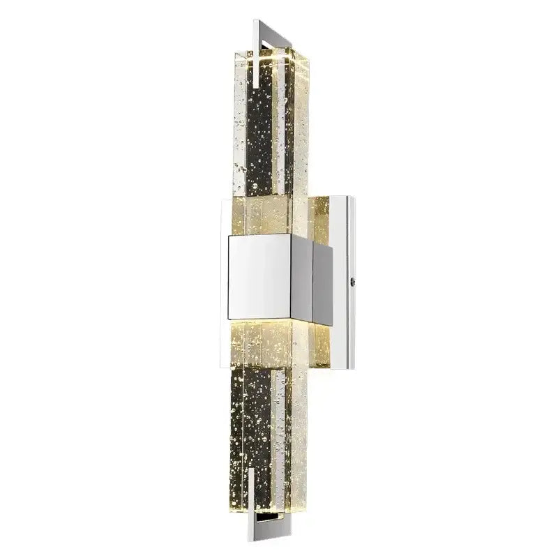 Modern chrome bubble crystal led wall lamp for bathroom living room