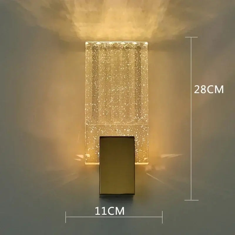 Modern chrome bubble crystal led wall lamp for bathroom living room