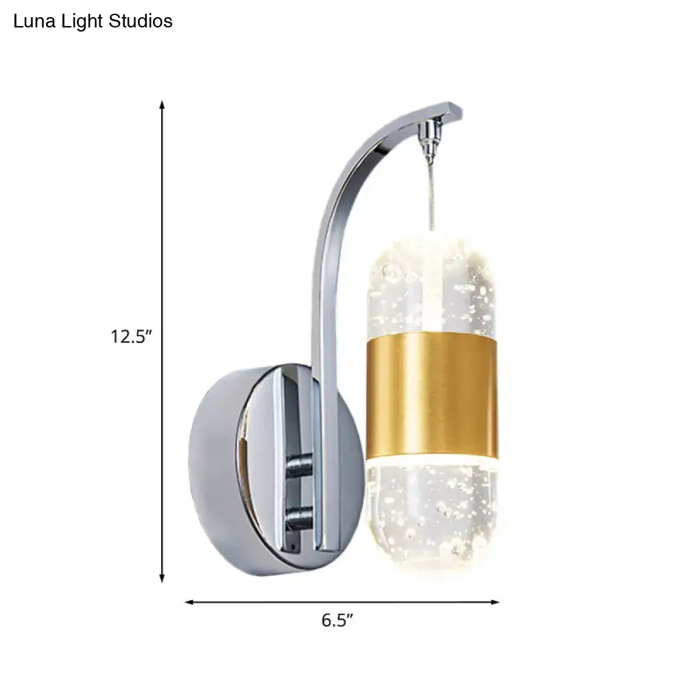 Modern chrome bubble crystal wall light restaurant capsule sconce