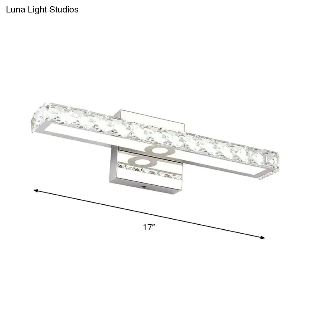 Modern chrome clear crystal led wall light bathroom sconce