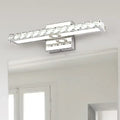 Modern chrome clear crystal led wall light bathroom sconce with 220v-240v power and elongated rectangular design