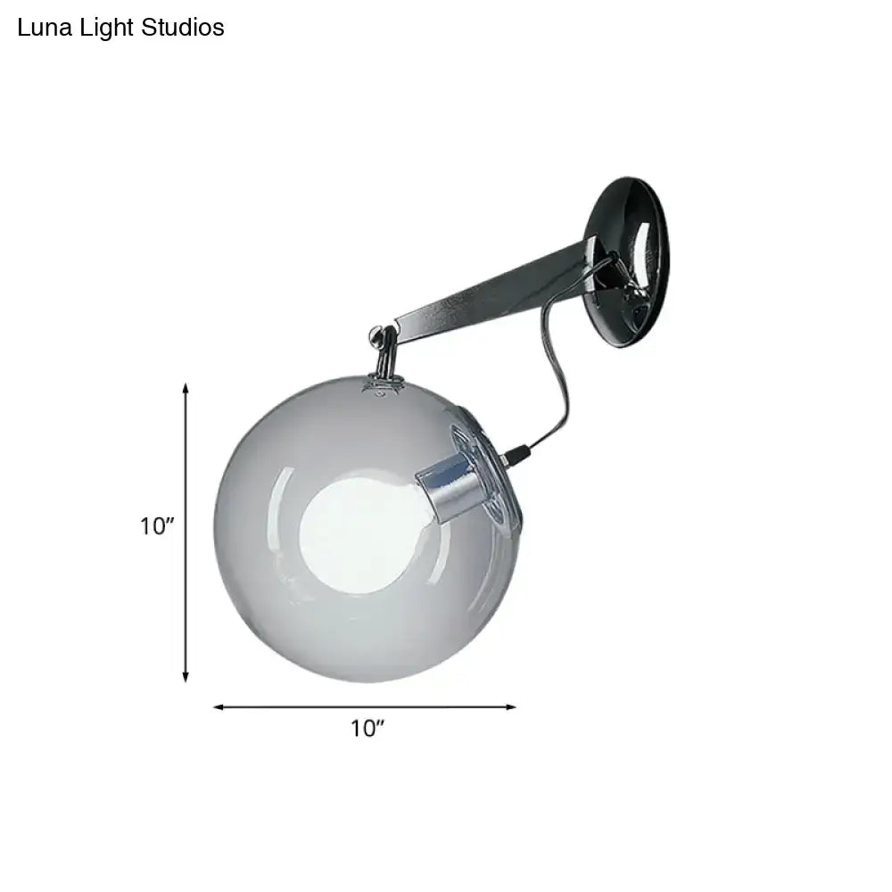 Modern chrome clear glass bubble wall sconce bedroom lamp
