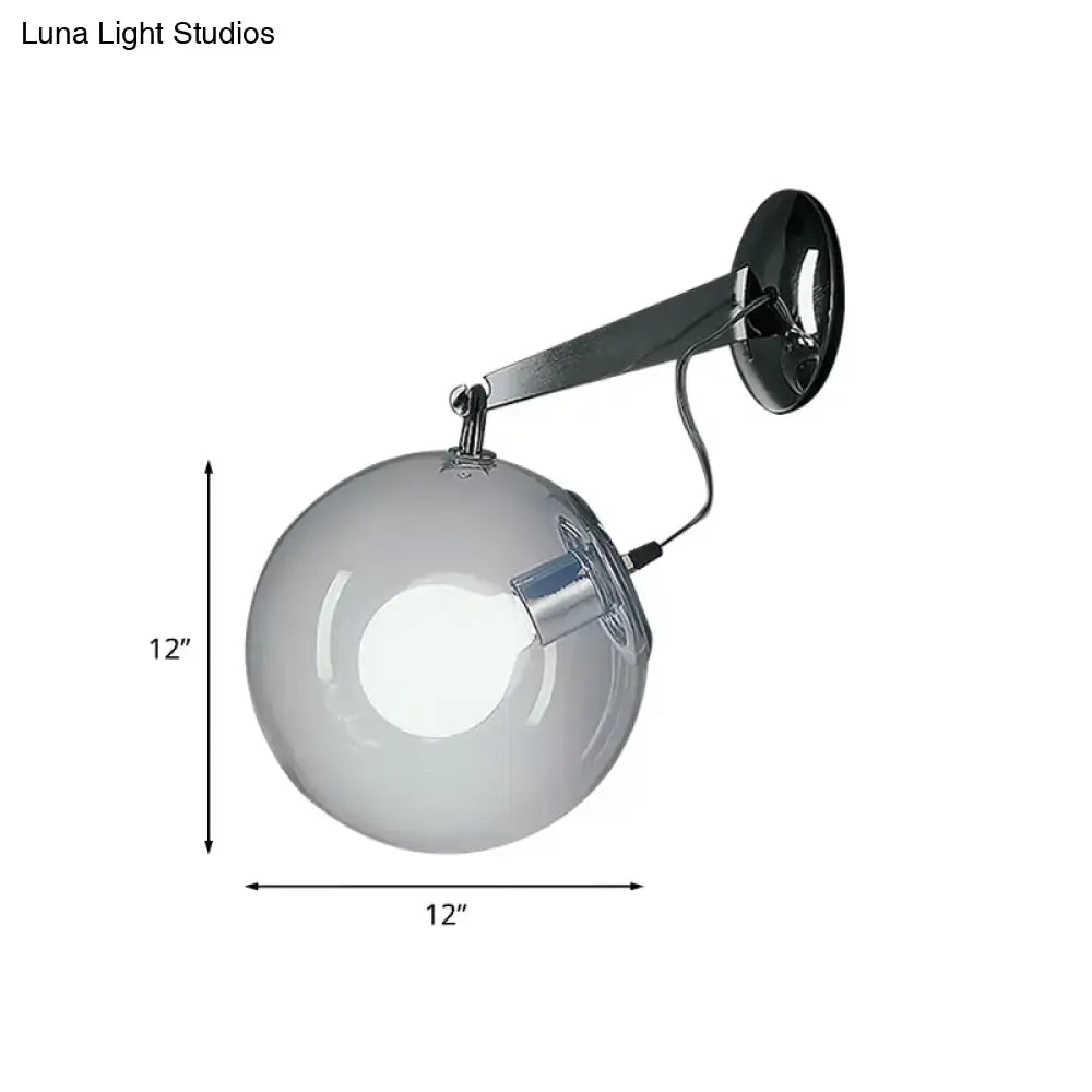Modern chrome clear glass bubble wall sconce bedroom lamp