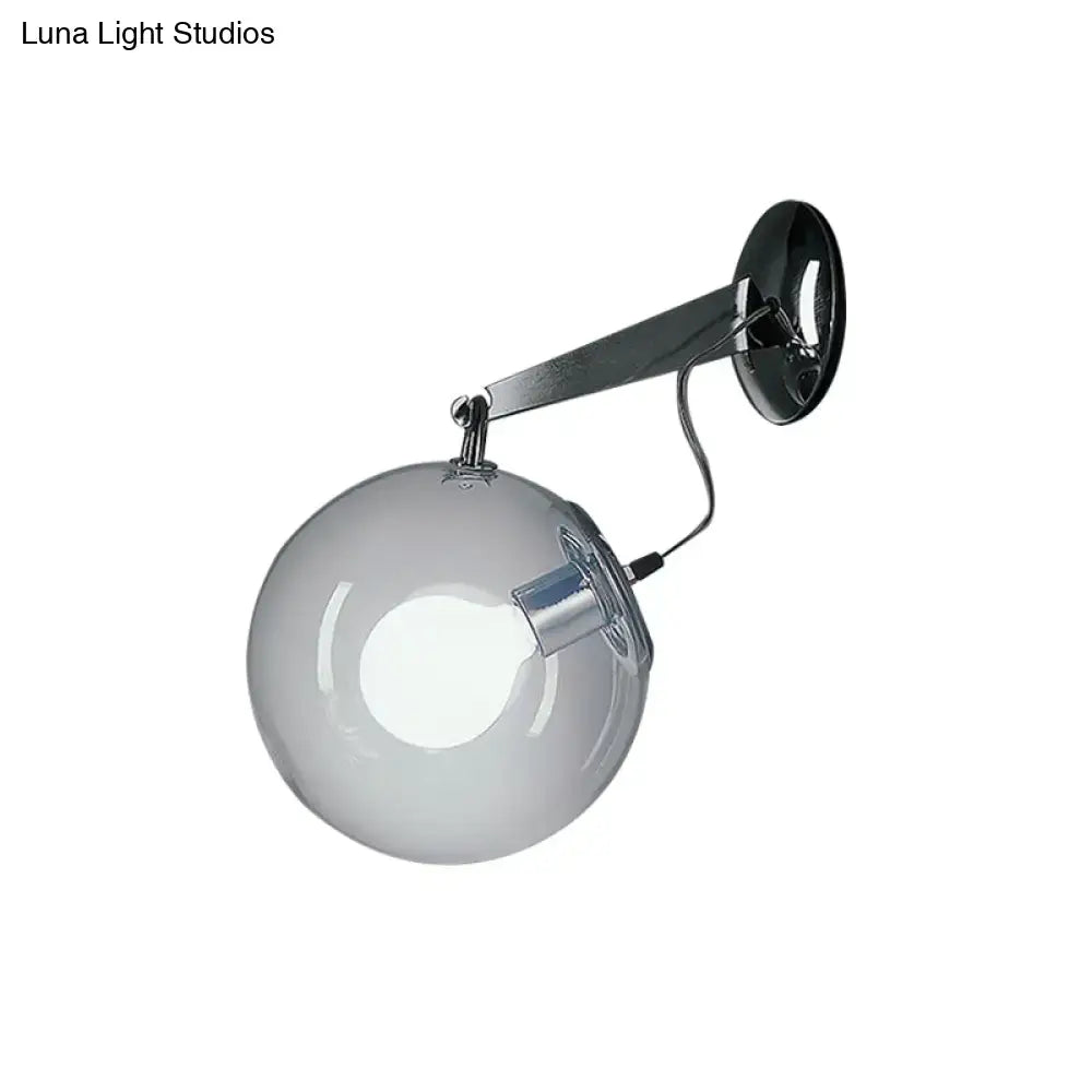 Modern chrome clear glass bubble wall sconce bedroom lamp