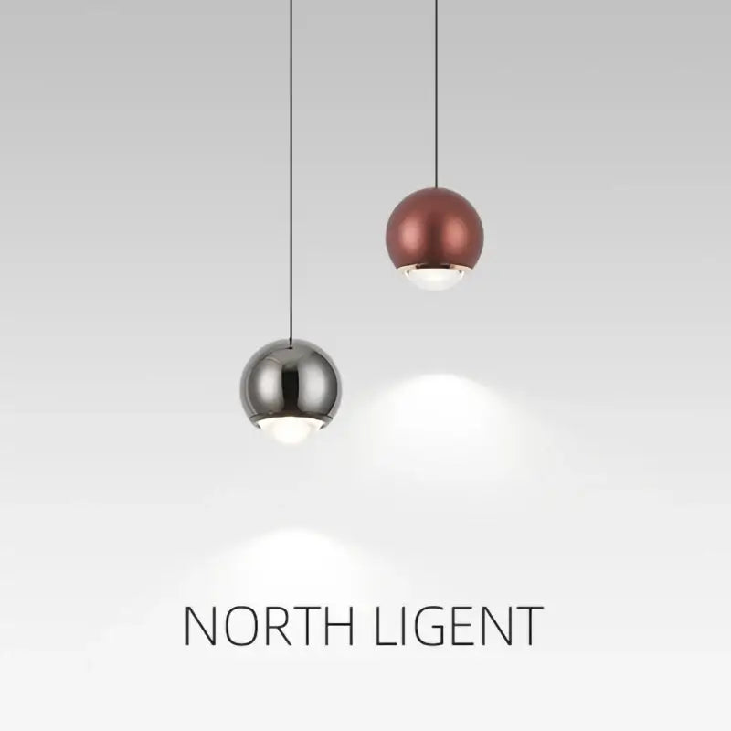 Modern chrome & copper ball pendant light dining room led chandelier