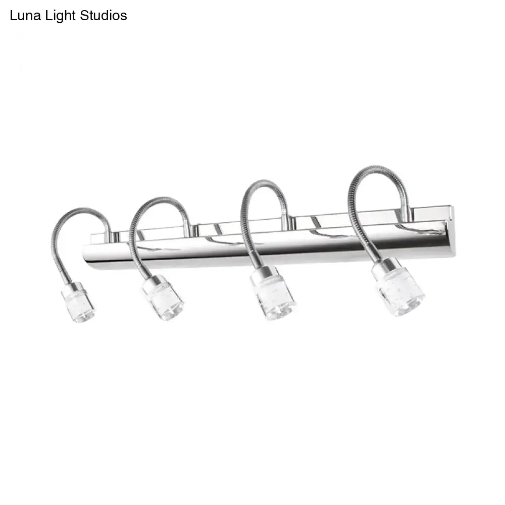 Modern chrome crystal cylinder vanity wall sconce bedroom reading light