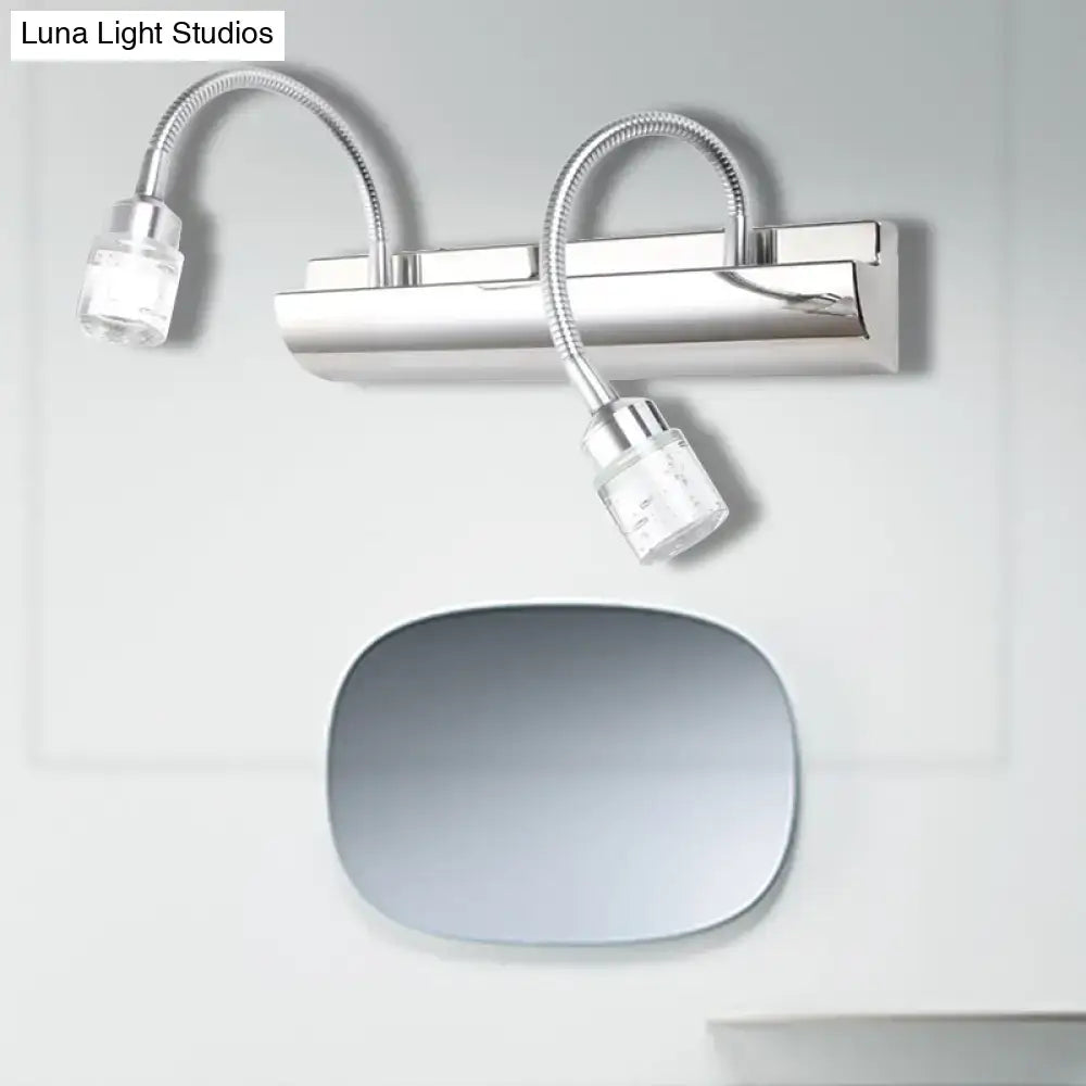Modern chrome crystal cylinder vanity wall sconce bedroom reading light
