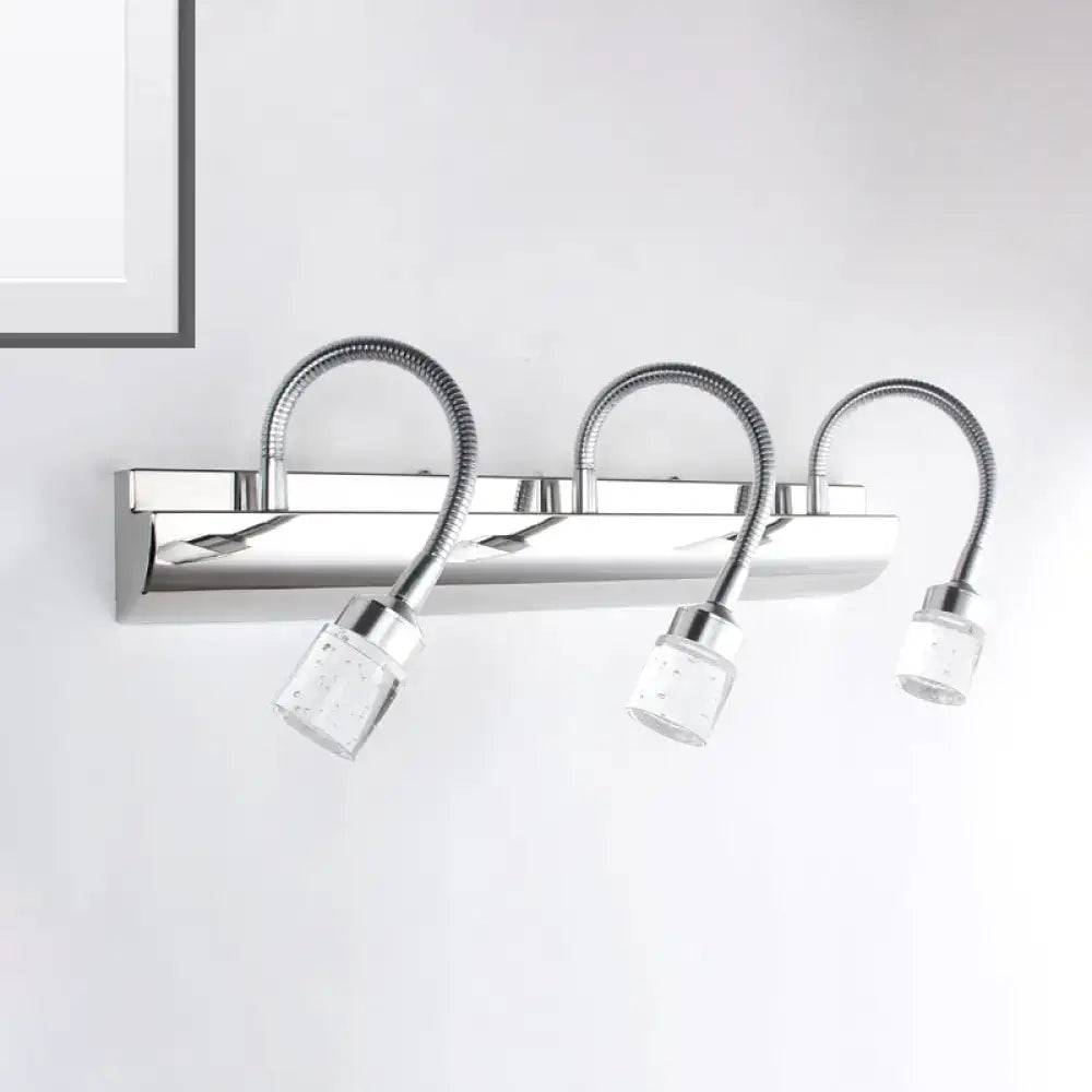 Modern chrome crystal cylinder vanity wall sconce bedroom reading light