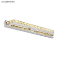 Modern chrome crystal encrusted led wall light fixture with textured golden crystal design and fixture height detail