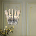 Modern chrome crystal fan wall mount light corridor sconce