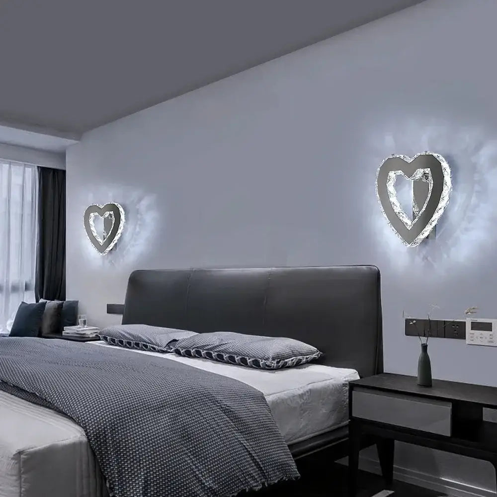 Modern chrome crystal led wall sconce living room light