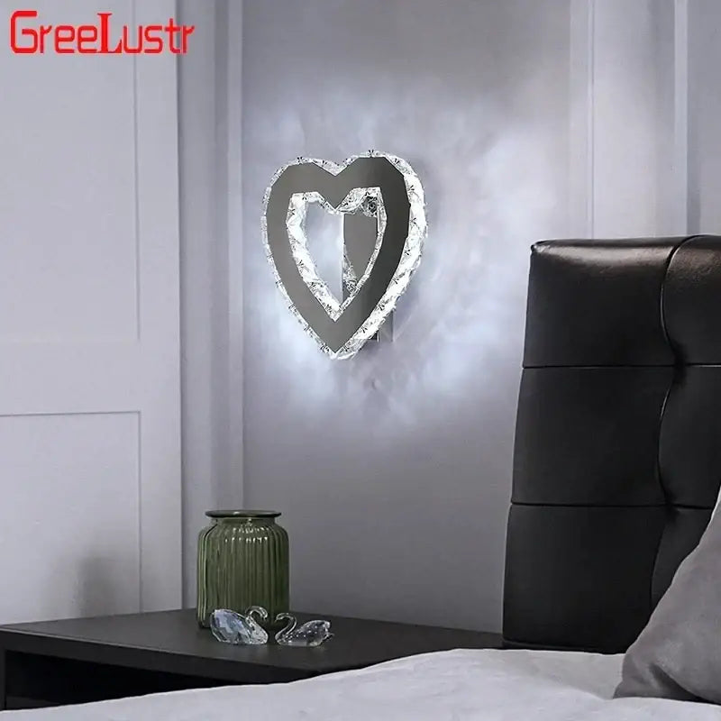 Modern chrome crystal led wall sconce living room light
