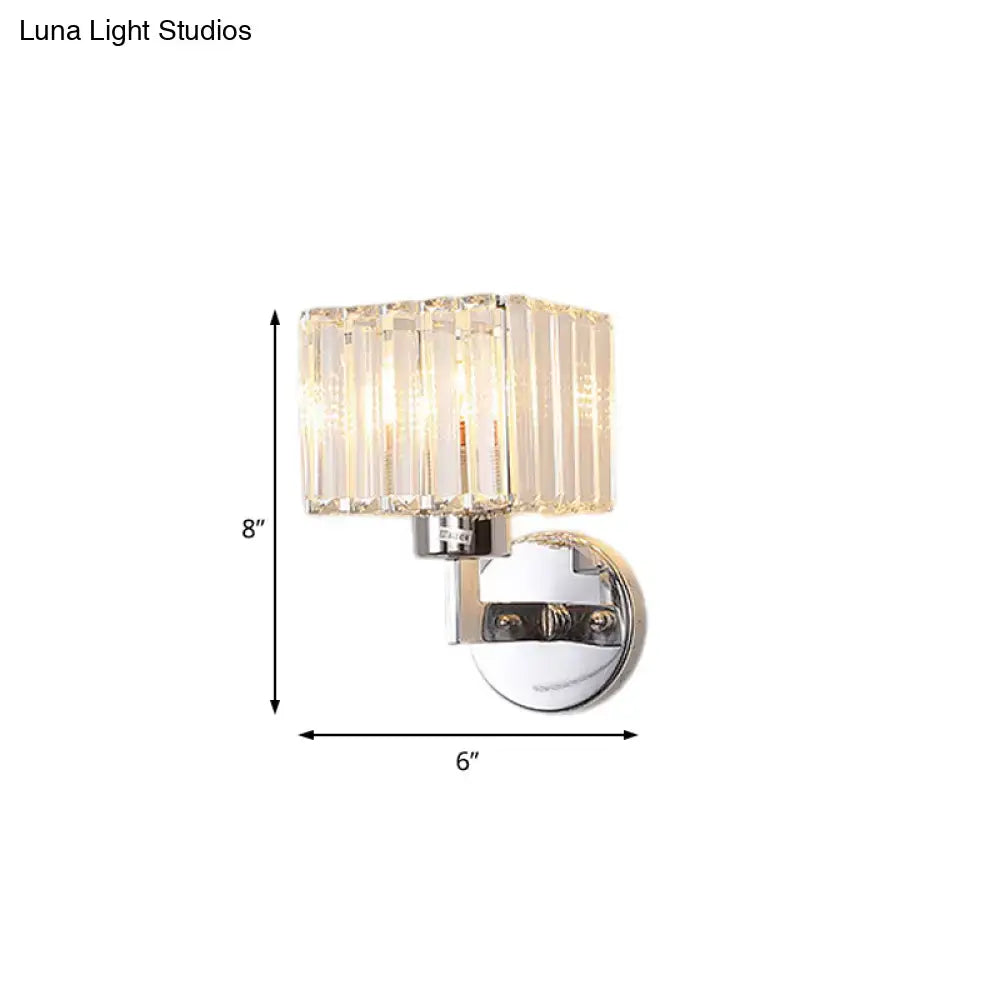 Modern chrome crystal sconce light – hallway wall mount