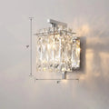 Modern chrome crystal shade sconce light bedroom wall mount