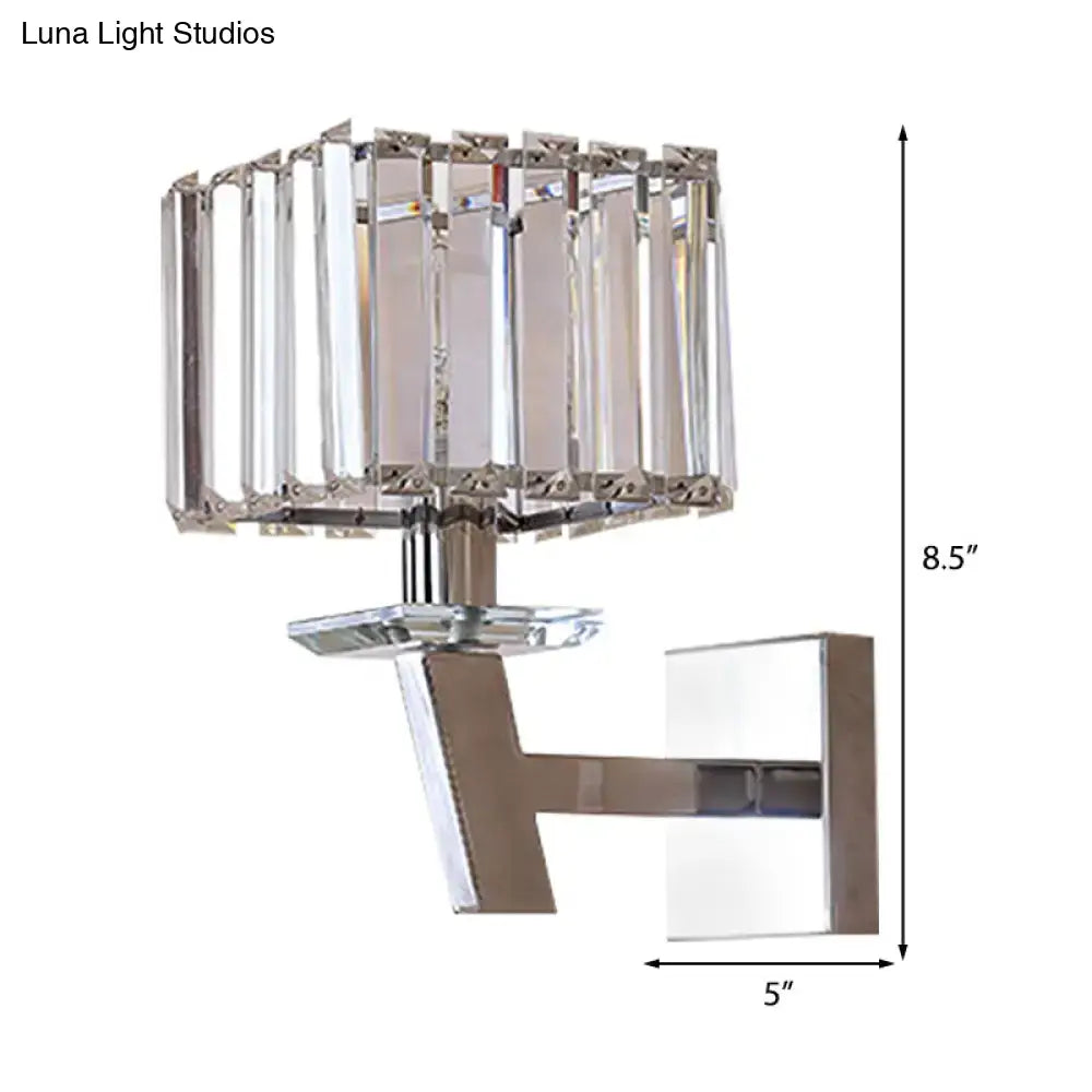 Modern chrome crystal wall light corridor direct wired electric sconce