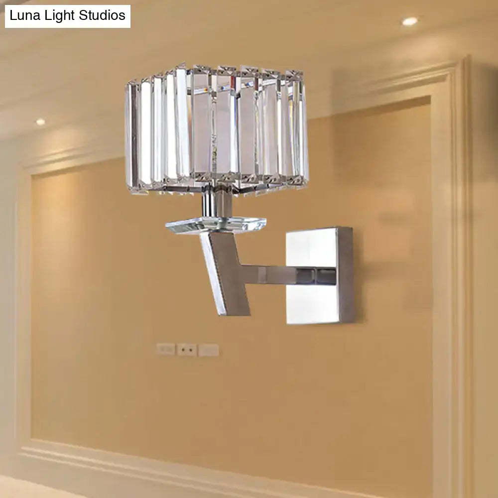 Modern chrome crystal wall light corridor direct wired electric sconce