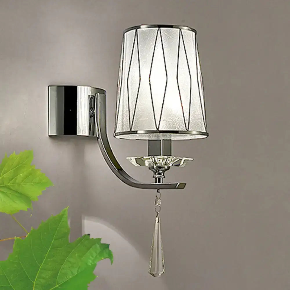 Modern chrome crystal wall lighting fixture for bedroom or hallway