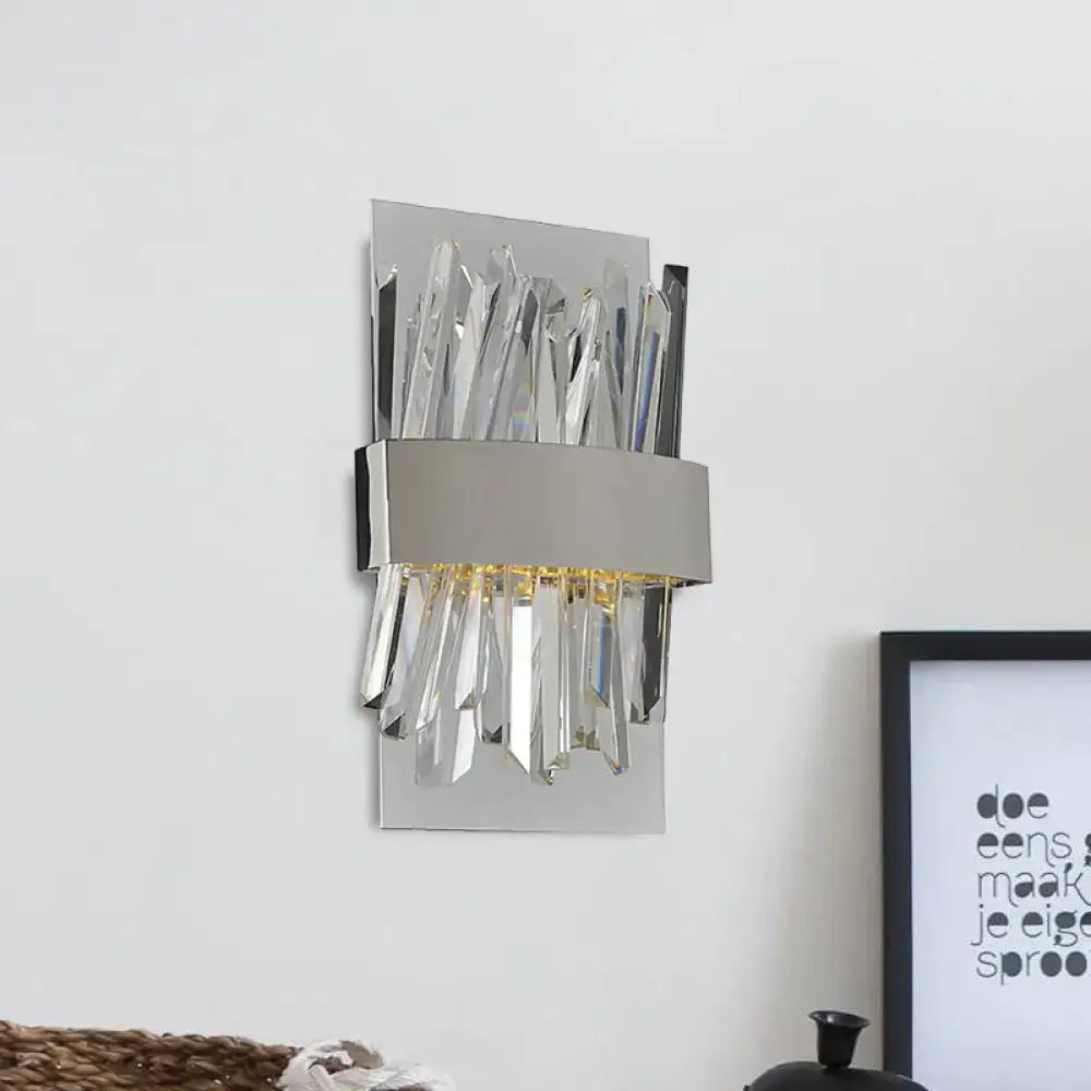 Modern chrome crystal wall sconce bedroom wall light
