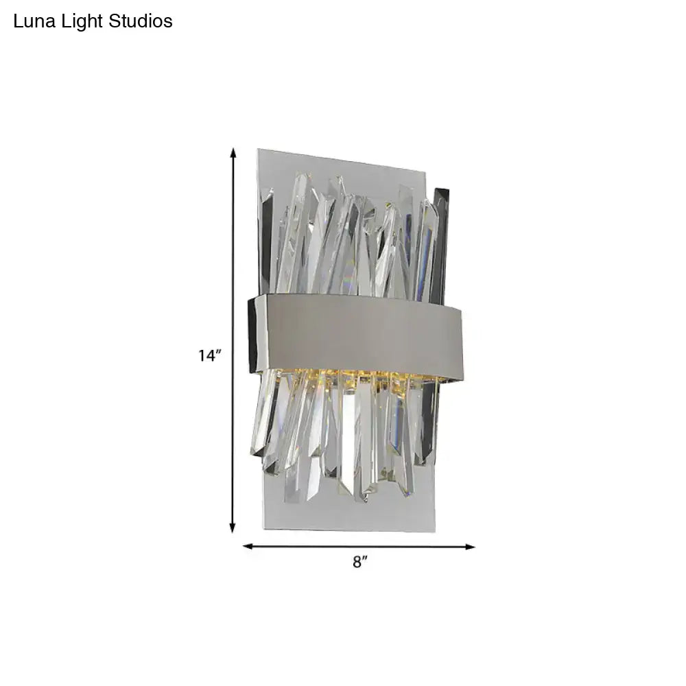 Modern chrome crystal wall sconce bedroom wall light