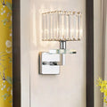 Modern chrome cuboid crystal wall mounted light bedroom sconce