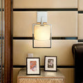 Modern chrome cylinder sconce light – bedroom fabric light fixture