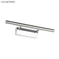 Modern chrome cylinder vanity lighting led bathroom wall sconce with a sleek rectangular base and elongated light bar
