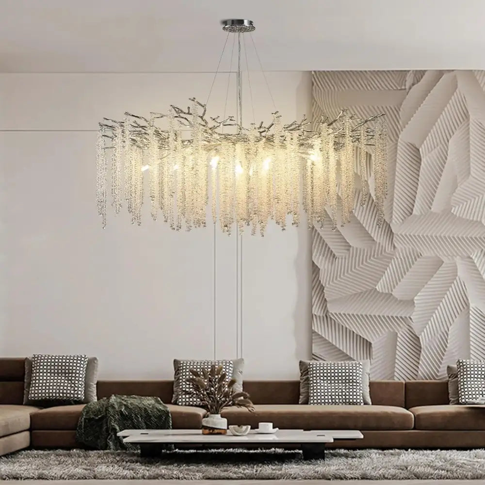 Modern chrome decorbites branch crystal chandelier dining room