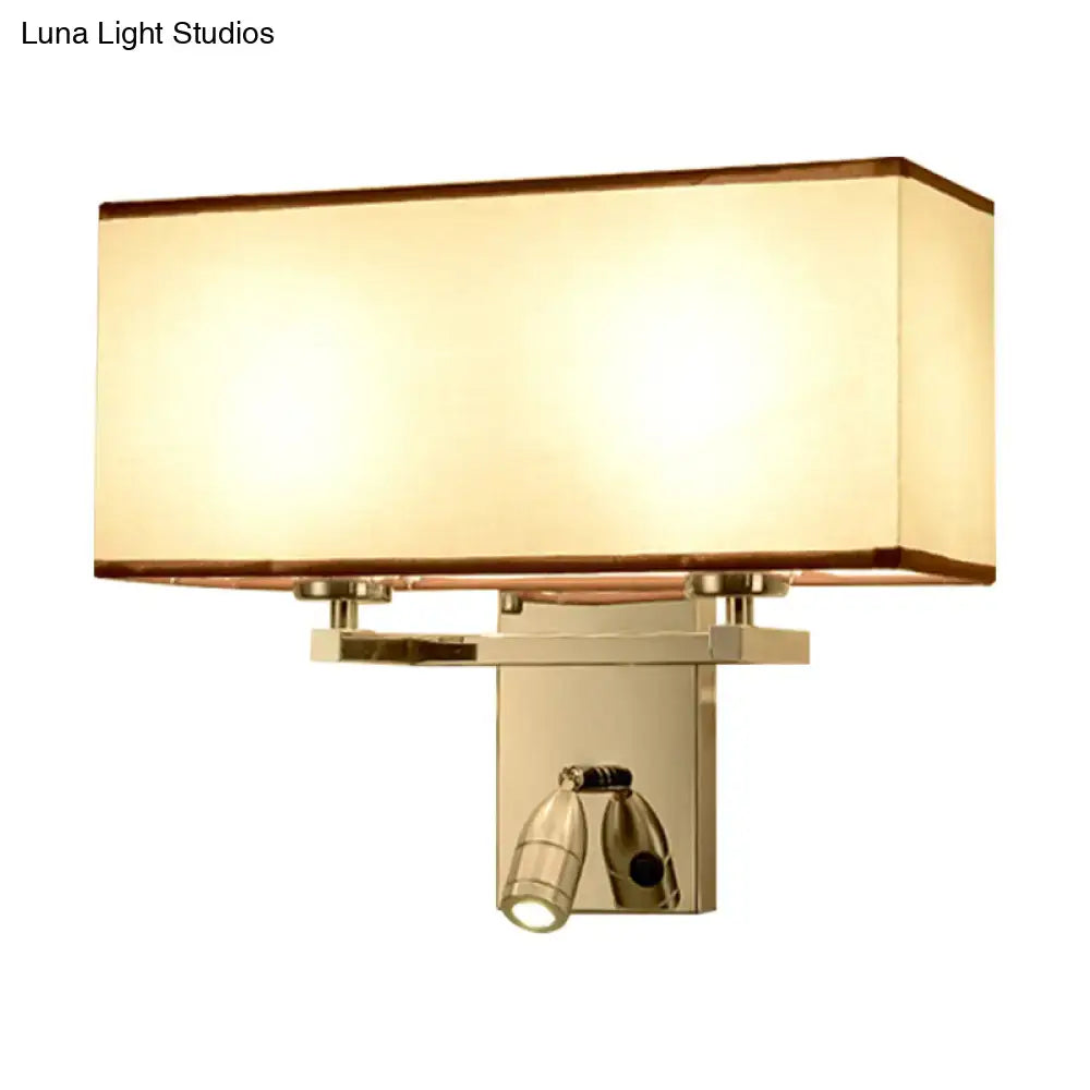 Modern chrome fabric led wall sconce bedroom lighting fixture